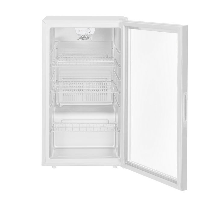 DC10WH -110L Under Counter Drinks Fridge / Wine Cooler With Glass Door - White