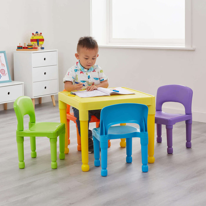 Kids Multicoloured Table and Four Chairs Set
