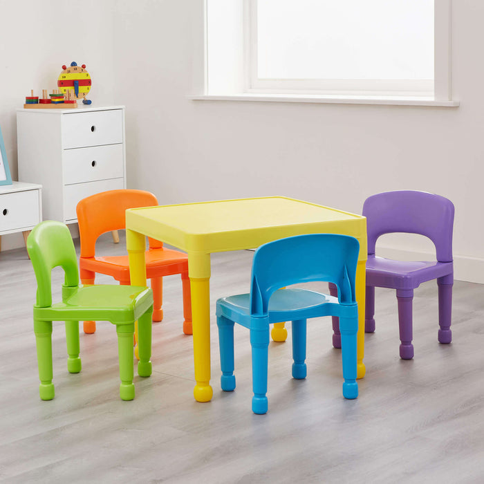 Kids Multicoloured Table and Four Chairs Set
