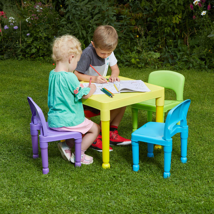 Kids Multicoloured Table and Four Chairs Set