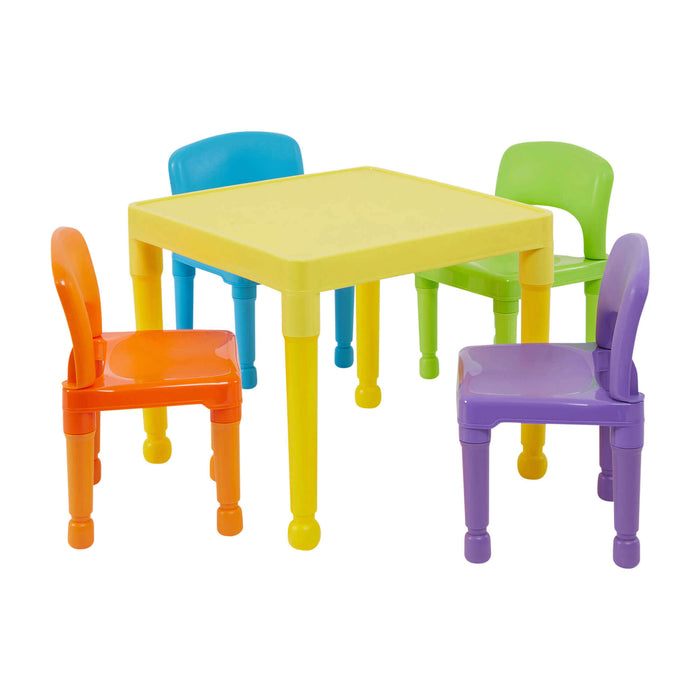 Kids Multicoloured Table and Four Chairs Set