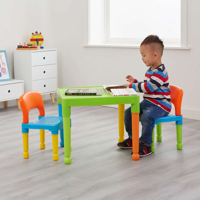 Kids Plastic Table and Two Chairs Set