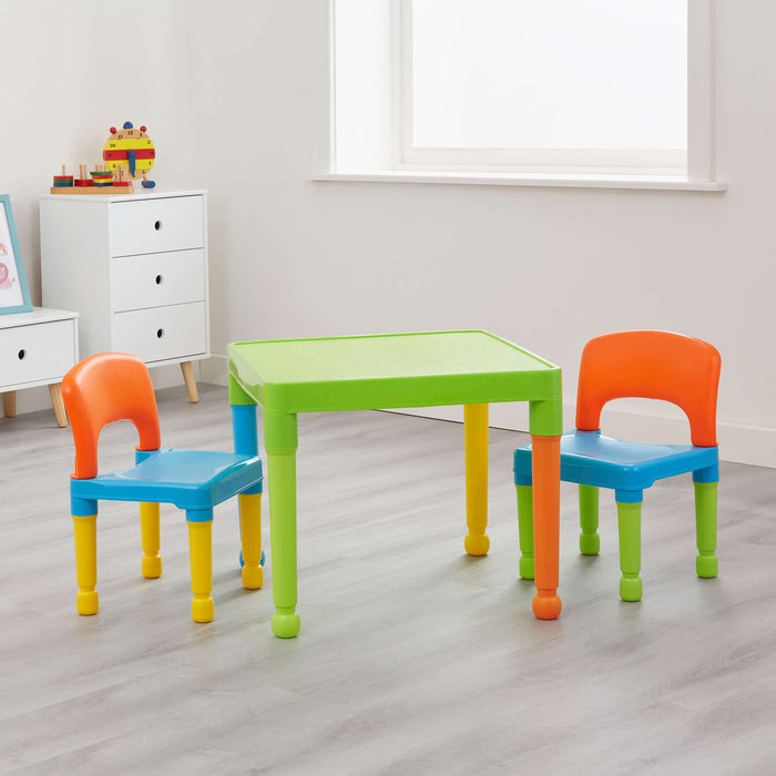 Kids Plastic Table and Two Chairs Set