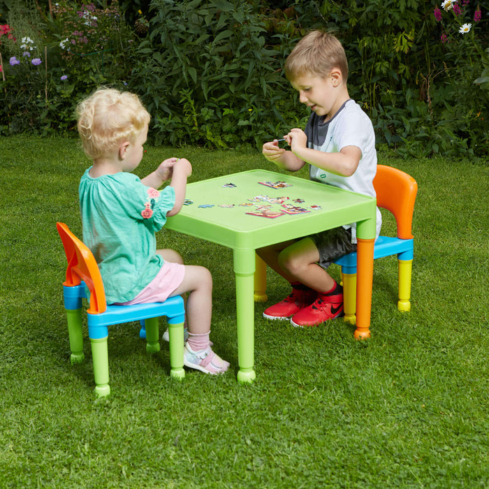 Kids Plastic Table and Two Chairs Set