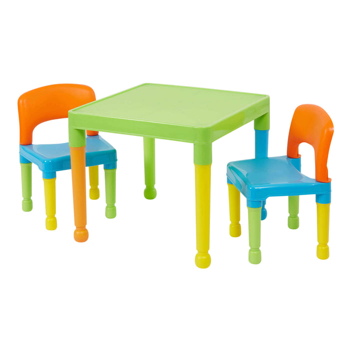 Kids Plastic Table and Two Chairs Set