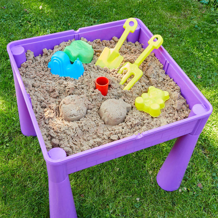 Kids 5-in-1 Activity Table and Two Chairs Set - Purple
