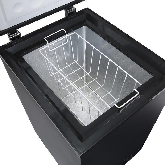 CHF100B/E - 48cm Freestanding Slimline Compact Chest Freezer - Black