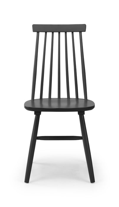Set Of 2 Alassio Spindle Back Dining Chairs - Black