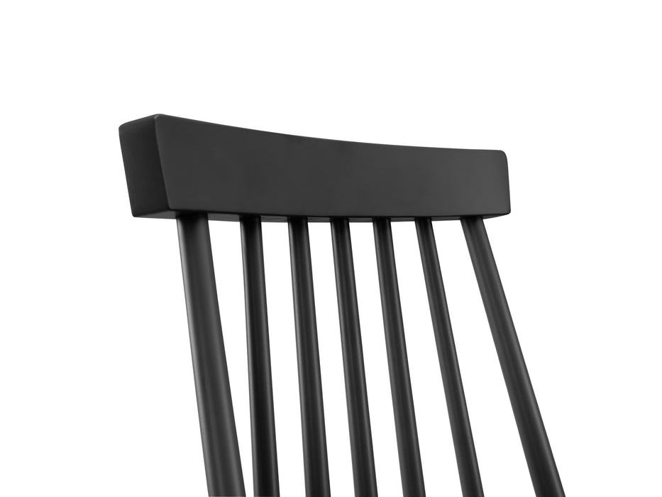 Set Of 2 Alassio Spindle Back Dining Chairs - Black