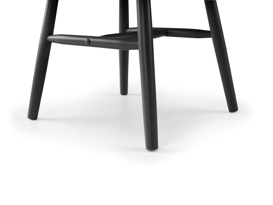 Set Of 2 Alassio Spindle Back Dining Chairs - Black