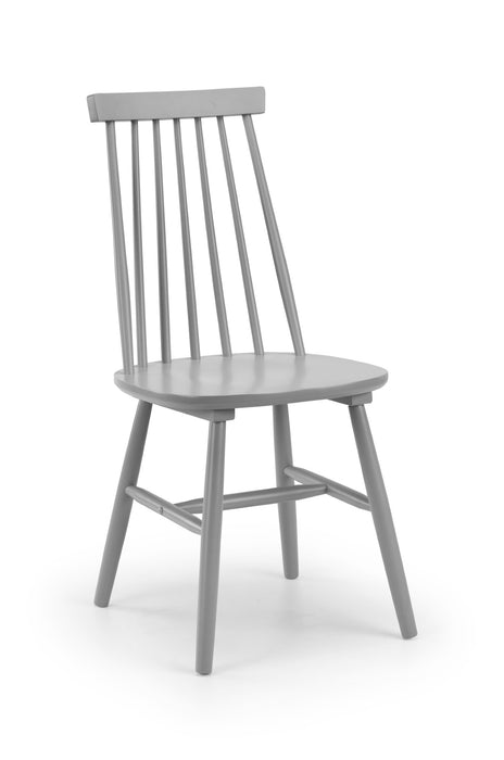 Set Of 2 Alassio Spindle Back Dining Chairs - Grey
