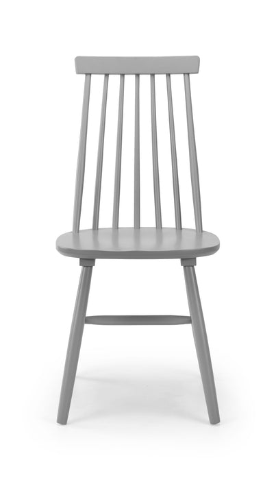 Set Of 2 Alassio Spindle Back Dining Chairs - Grey