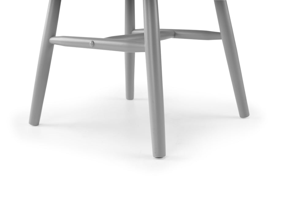 Set Of 2 Alassio Spindle Back Dining Chairs - Grey