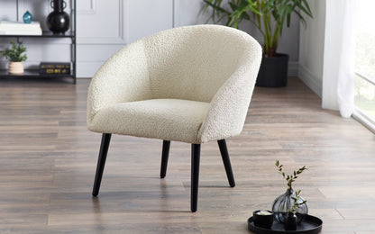 Amari Boucle Accent Chair - Ivory