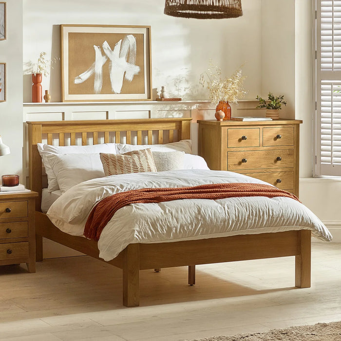 Amsterdam Oak Low Footend 180cm Superking Bed