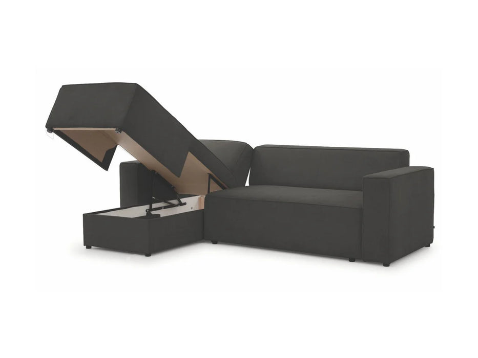 Finn Pull Out Sofa Bed with Storage - Black