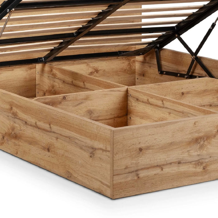 Bali Ottoman Storage 90cm Single Bed - Light Oak