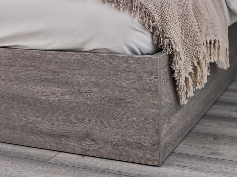 Bali Ottoman Storage 135cm Double Bed - Grey Oak