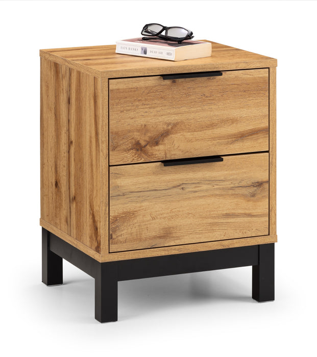 Bali 2 Drawer Bedside - Light Oak