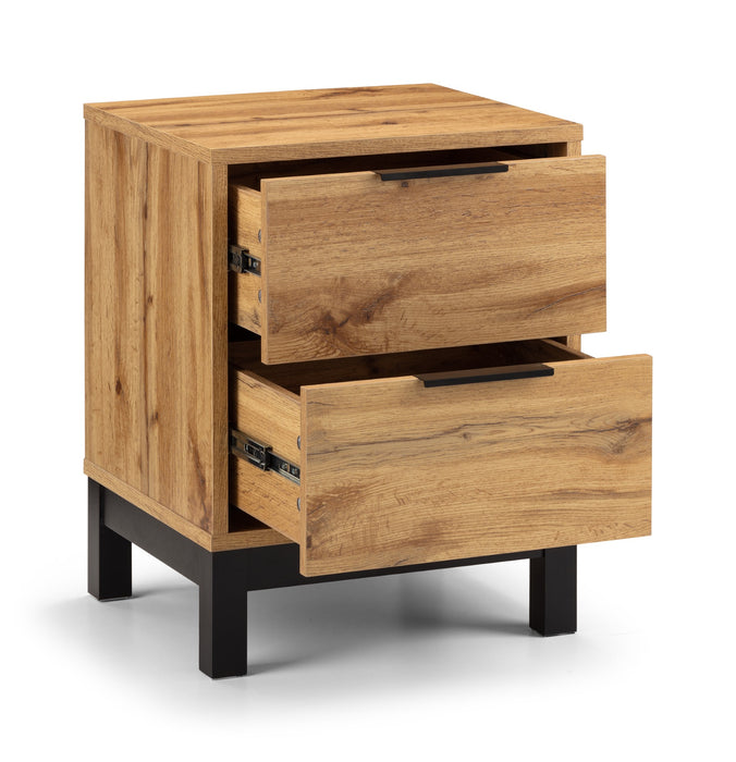 Bali 2 Drawer Bedside - Light Oak