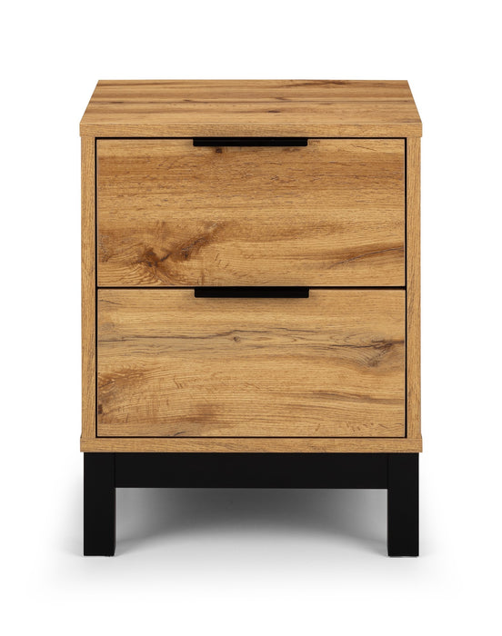 Bali 2 Drawer Bedside - Light Oak