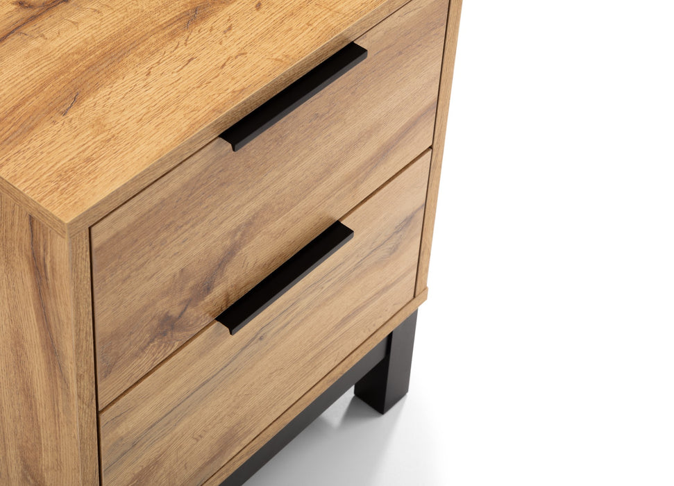 Bali 2 Drawer Bedside - Light Oak