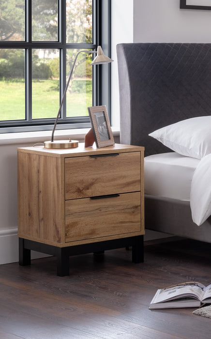 Bali 2 Drawer Bedside - Light Oak