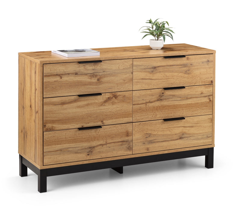 Bali 6 Drawer Wide Chest - Light Oak