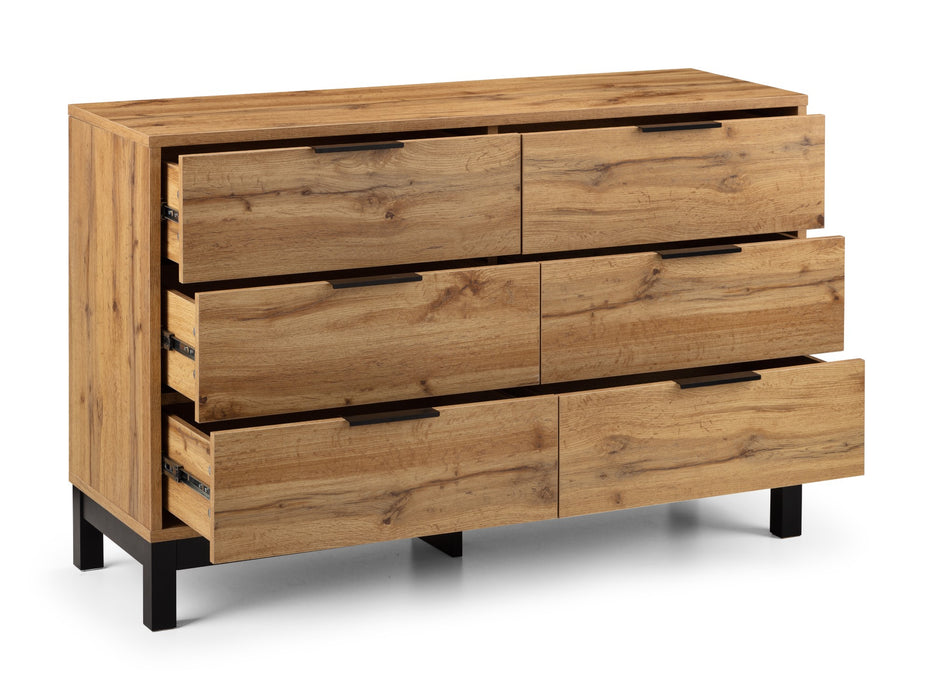 Bali 6 Drawer Wide Chest - Light Oak