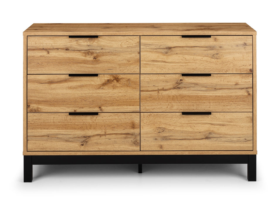 Bali 6 Drawer Wide Chest - Light Oak