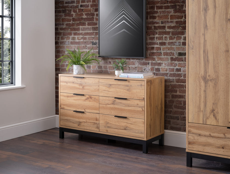 Bali 6 Drawer Wide Chest - Light Oak