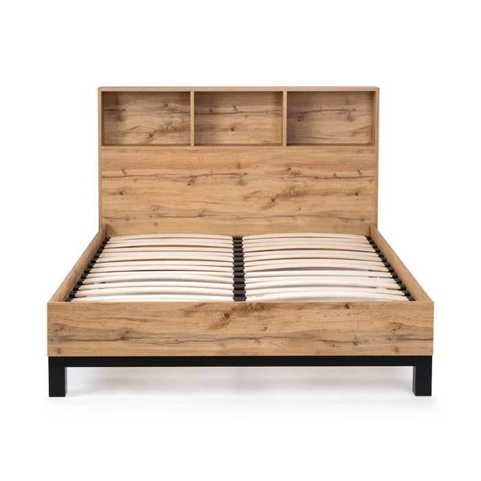 Bali Bookcase Headboard Single Bed 90cm - Light Oak