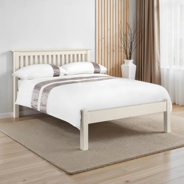 Barcelona White Low Footend 135cm Double Bed