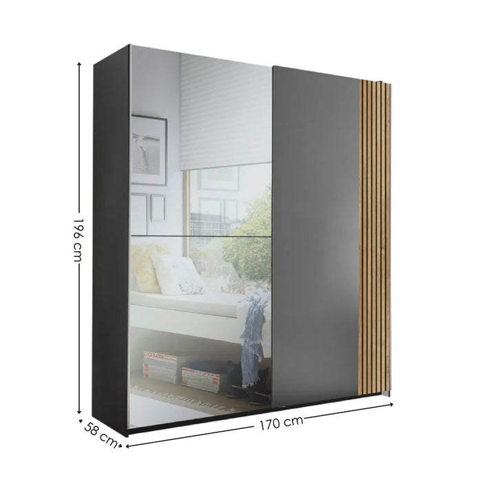Berno Sliding 2 Door Wardrobe With Mirror