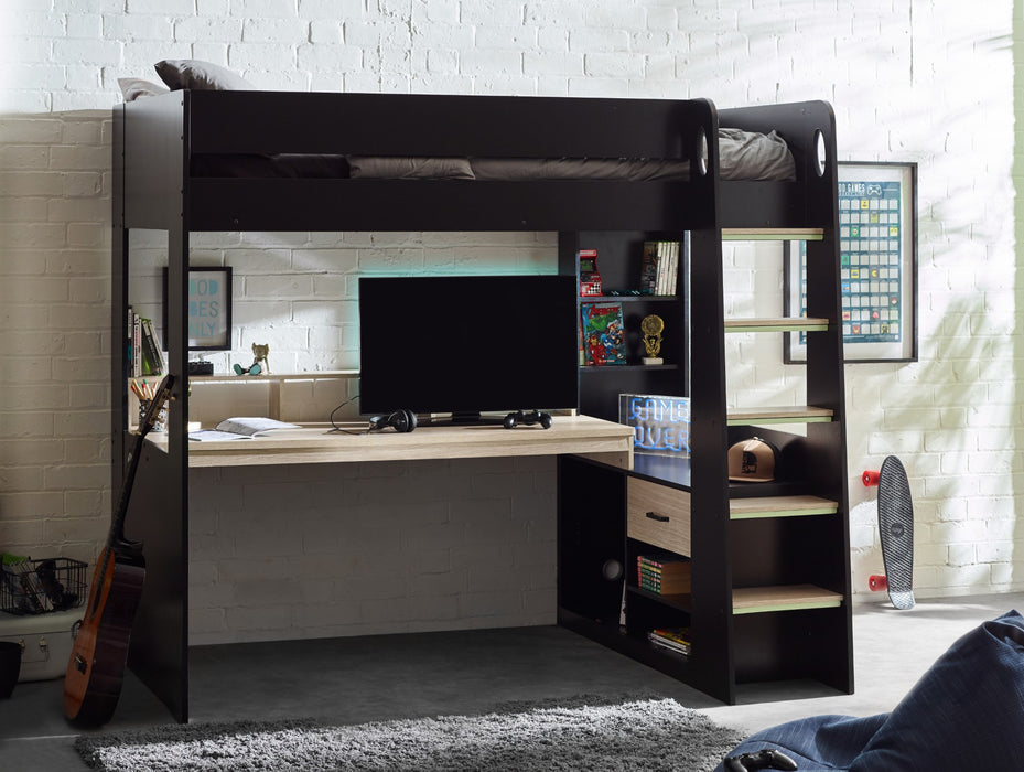 Blaze Gaming Highsleeper - Black And Pale Wood