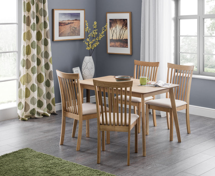 Boden Oak Veneer Rectangular Table With Tapered Legs