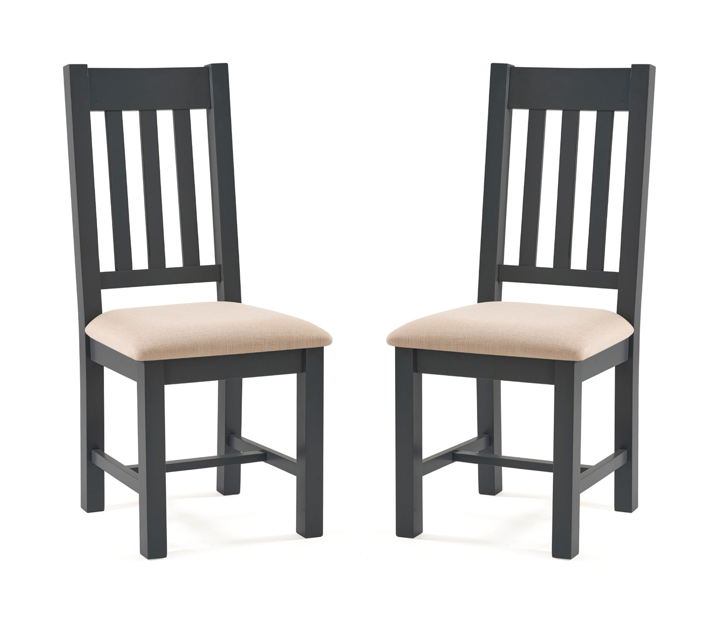 Set Of 2 Bordeaux Dining Chairs Dark Grey