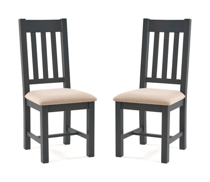 Set Of 2 Bordeaux Dining Chairs Dark Grey