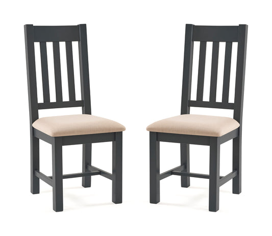 Set Of 2 Bordeaux Dining Chairs Dark Grey