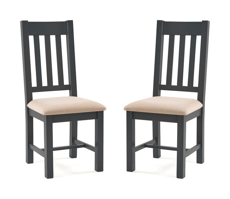 Set Of 2 Bordeaux Dining Chairs Dark Grey