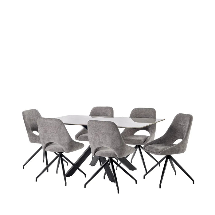 Bradley White Marble Dining Table