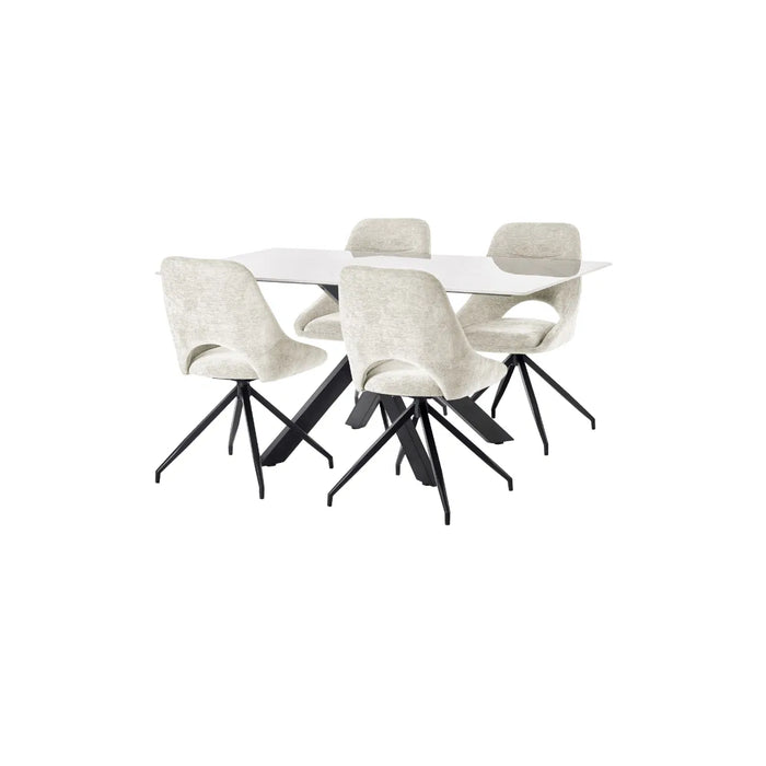 Bradley White Marble Dining Table