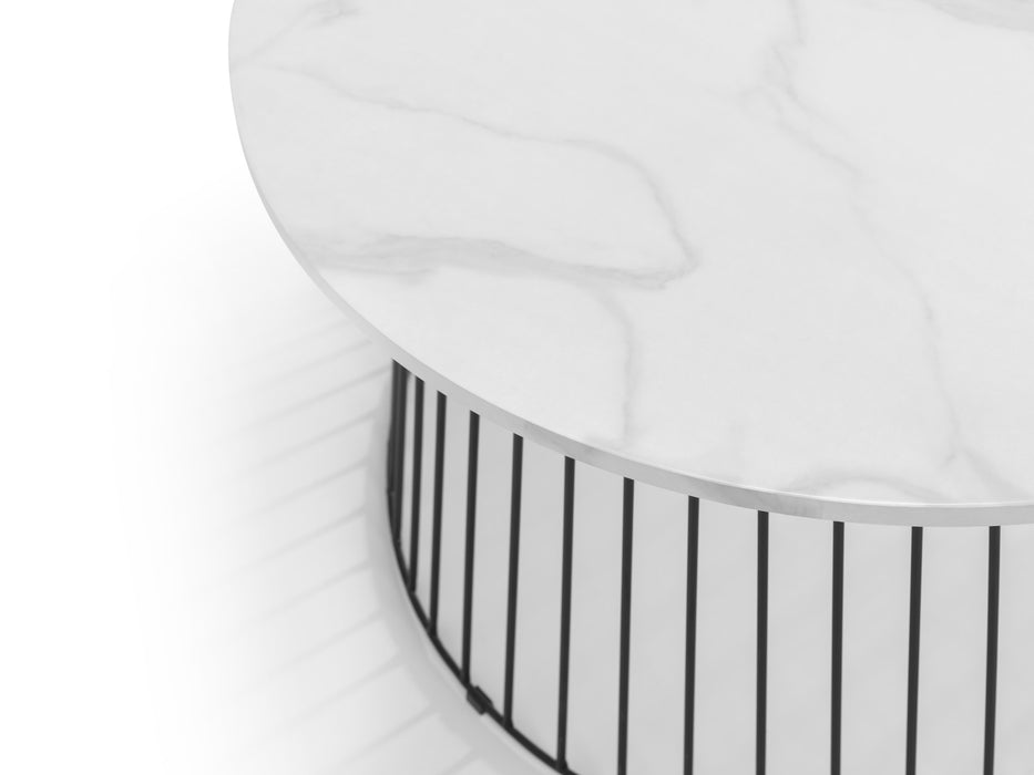 Broadway Round Coffee Table - White Marble