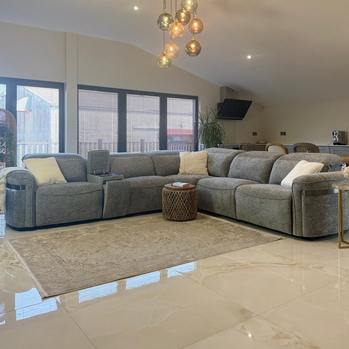 Kova Electric Tech Reclining Corner Sofa - Grey