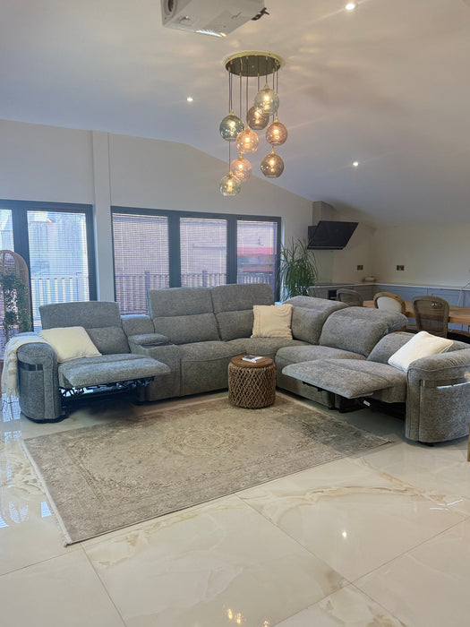 Kova Electric Tech Reclining Corner Sofa - Grey