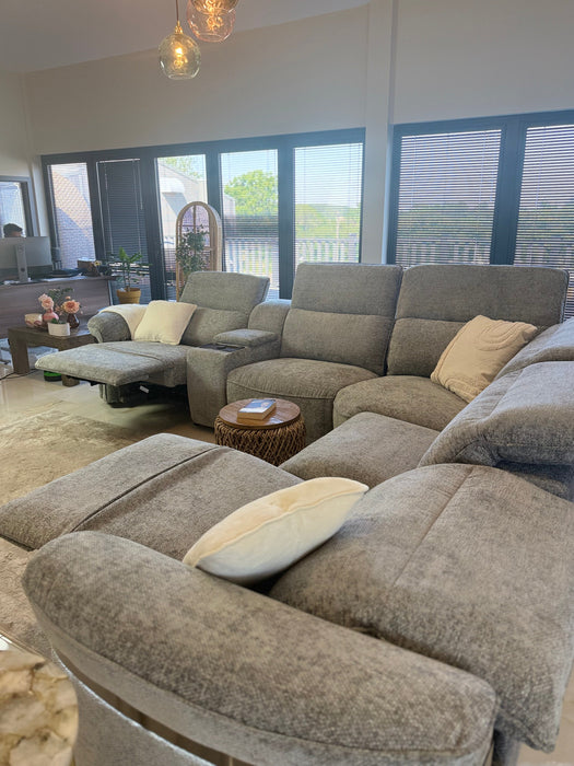 Kova Electric Tech Reclining Corner Sofa - Grey