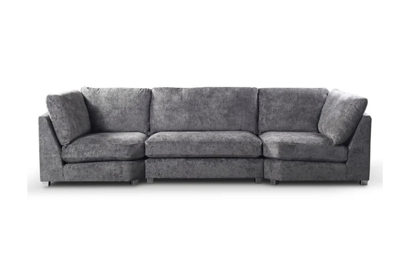 Avalon U Shape Sofa Luxe Chenille - Platinum Grey