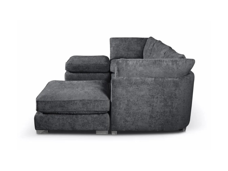 Riley U Shape Sofa - Charcoal Grey