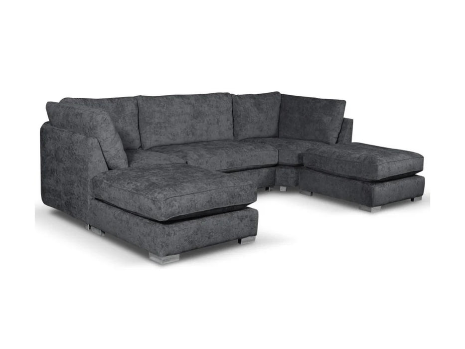 Riley U Shape Sofa - Charcoal Grey