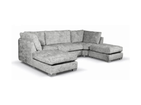 Riley U Shape Sofa - Silver